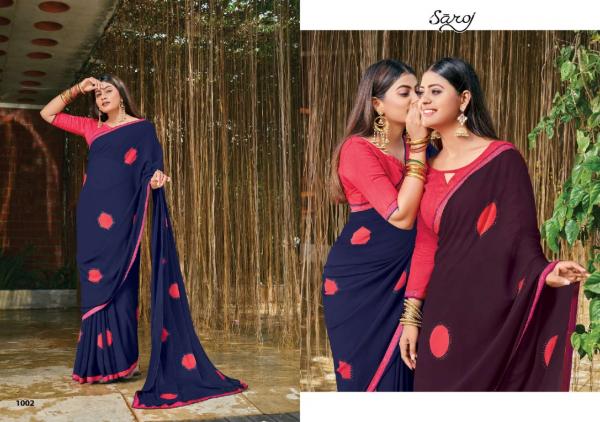 Saroj Nagme Casual Wear Georgette Saree Collection